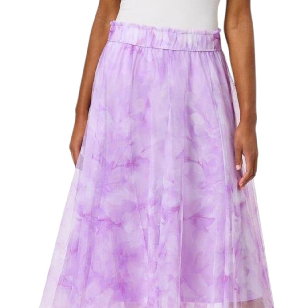 Cato Floral Mesh Tulle Maxi Skirt S